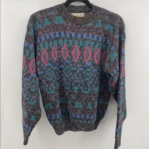 80s Vintage Le Tigre Geometric Sweater